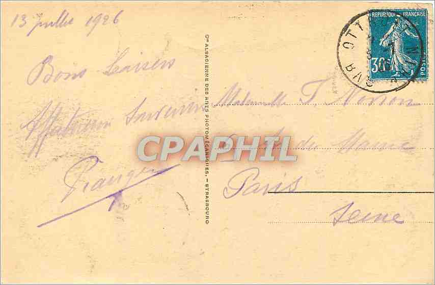 Strasbourg - La petite France — éditeur CP Alsaïenne des Arts Photographiques, n° 95 — Verso