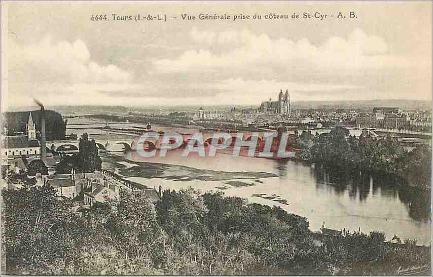 CPA Tours IL Vue Generale prise du Coteau de St Cyr 