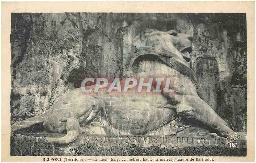 CPA Belfort Territoire Le Lion ceuvre de Bartholdi 