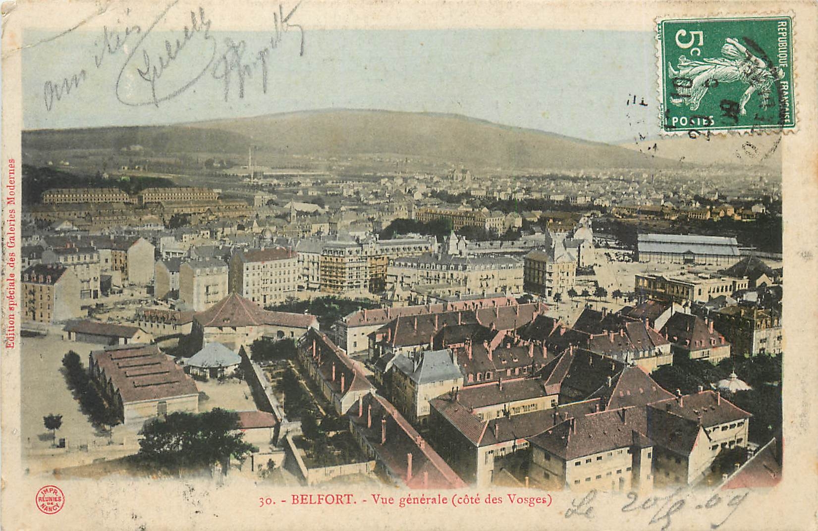 CPA Belfort Vue generale cote des Vosges 
