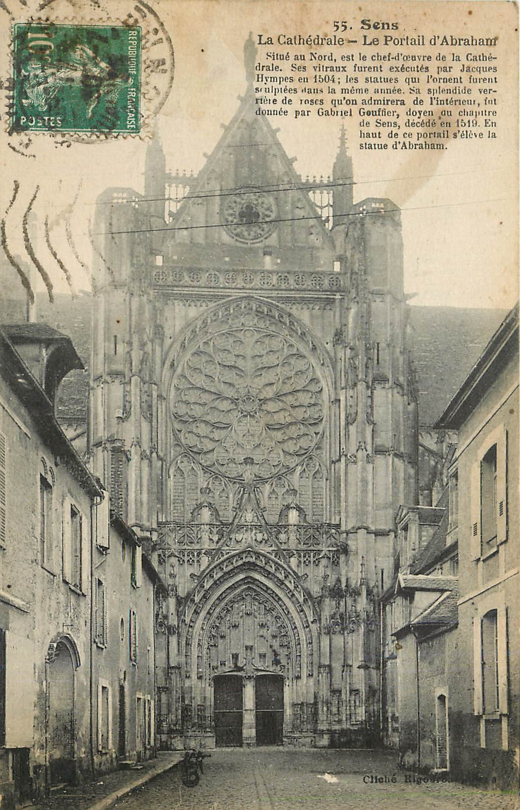 CPA Sens La Cathedrale Le Portail d'Abraham 