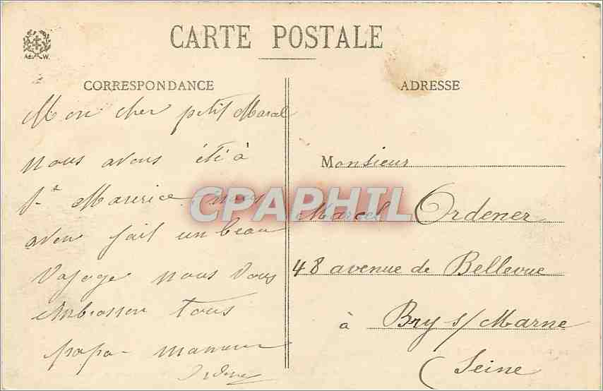CPA Au Ballon d'Alsace Vosges Le sommet du ballon et la borne de separation entre Vosges et Haut Rhi — Rückseite