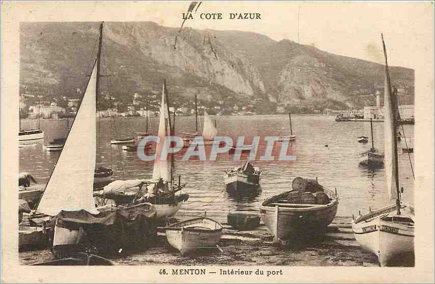 CPA Menton Interieur du port Bateaux