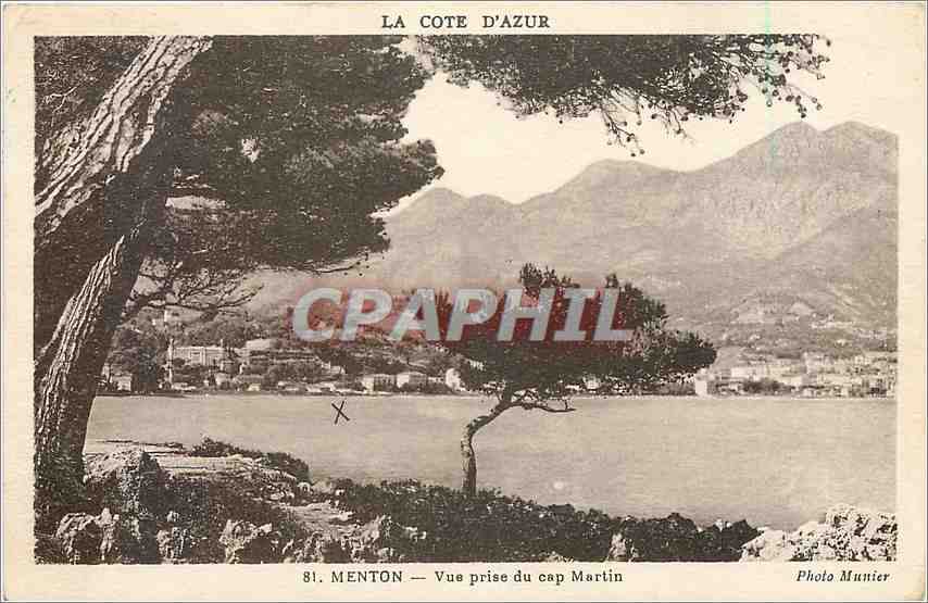 CPA Menton Vue prise du cap Martin 