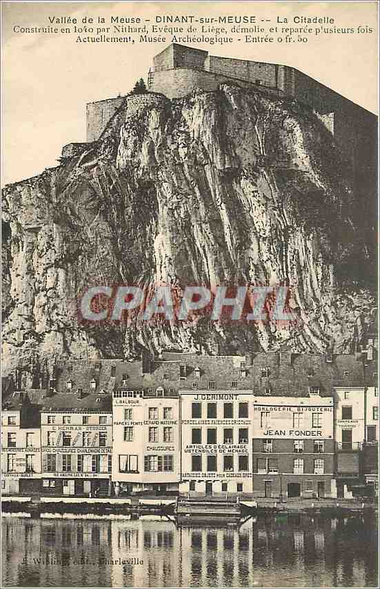 CPA Vallee de la Meuse Dinant sur Meuse La Citadelle Jean Fonder Horologerie Gerimont Chaussures Cha