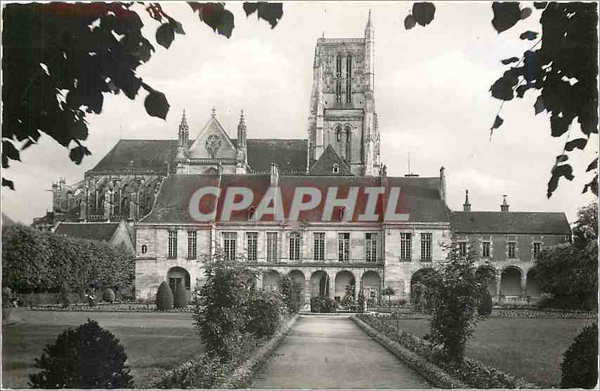 CPM Meaux Seine et Marne Le Musee et la Cathedrale vus du Jardin Bossuet 