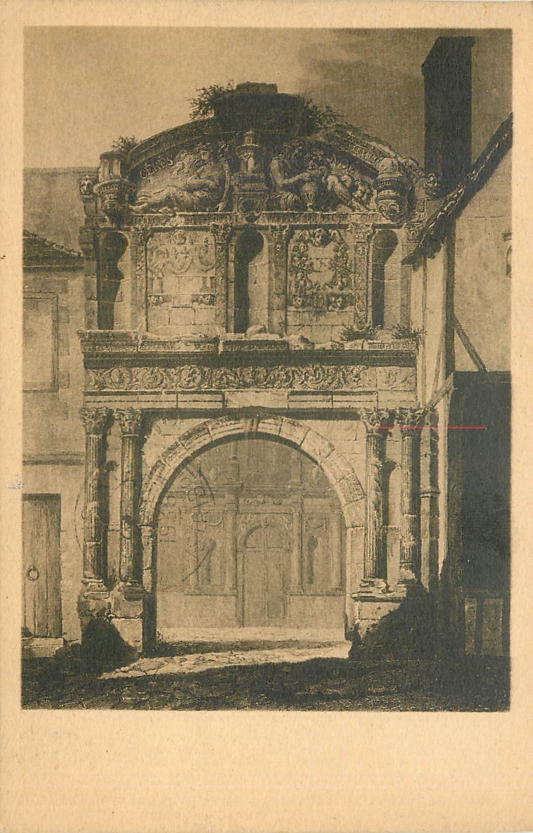 Portal des Eingangshofs der Kirche St-Pierre in Auxerre — Ende des 18. Jahrhunderts — GEM