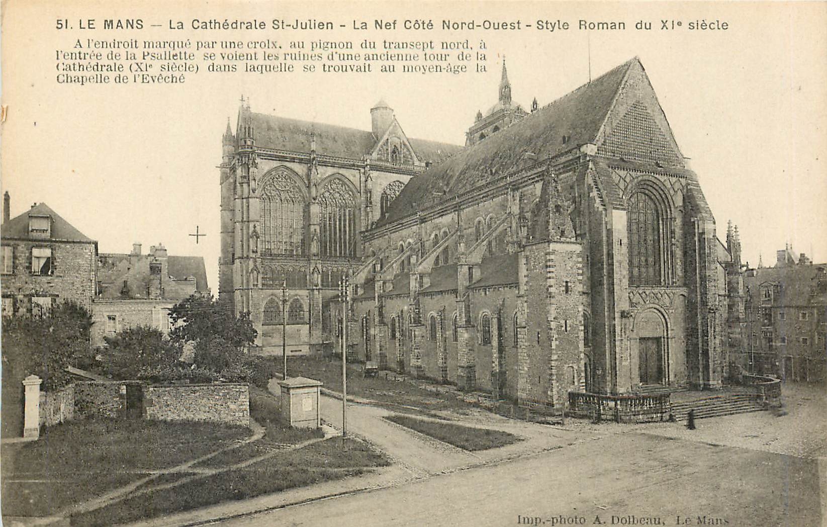 CPA Le Mans La Cathedrale St Julien La Nef Cote Nord Ouest 
