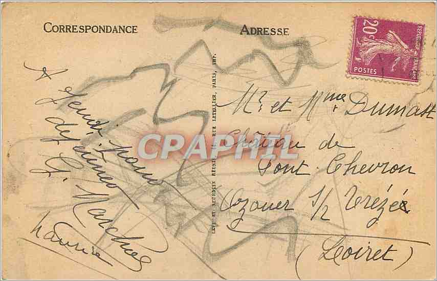 CPA Vichy La Tour de l'Horloge  — Verso