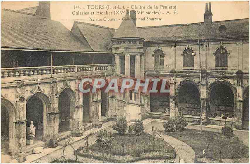 CPA Tours L et L Cloitre de la Psalette Galeries et Escalier 