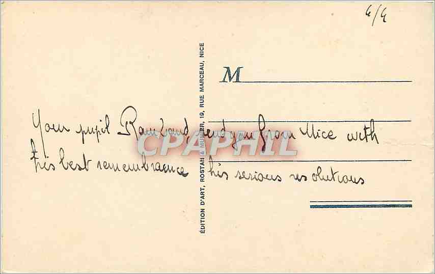 CPA Nice vue generale prise du Mont Boron  — Verso