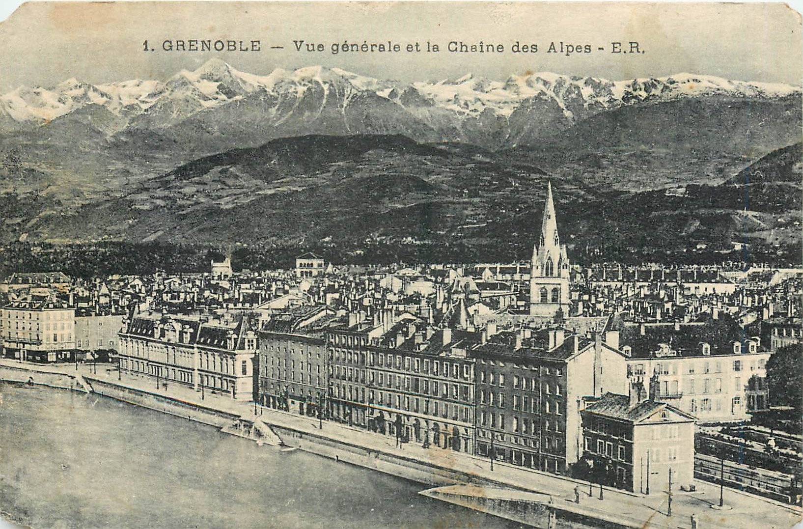 Grenoble — Vue générale et la Chaîne des Alpes — E.R.