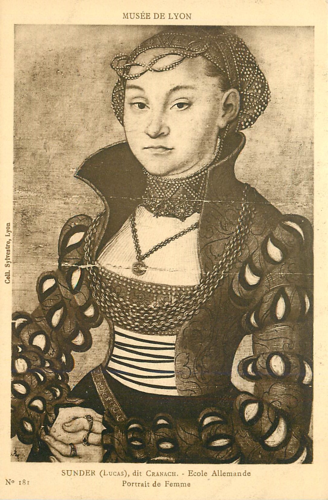 CPA Musee Sunder Lucas dit Cranach Ecole Allemande Portrait de Femme 