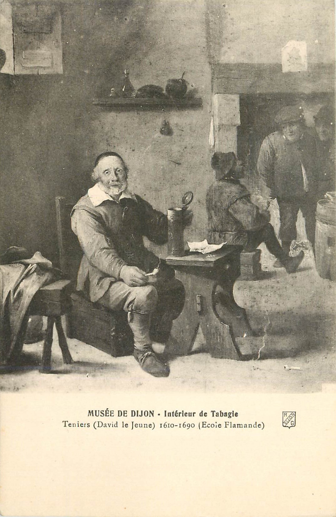 CPA Musee de Dijon Interieur de Tabagie Teniers 