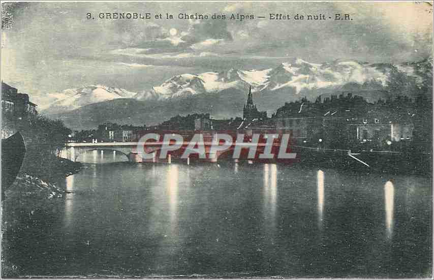 CPA Grenoble et la Chaine des Alpes Effet de nuit 