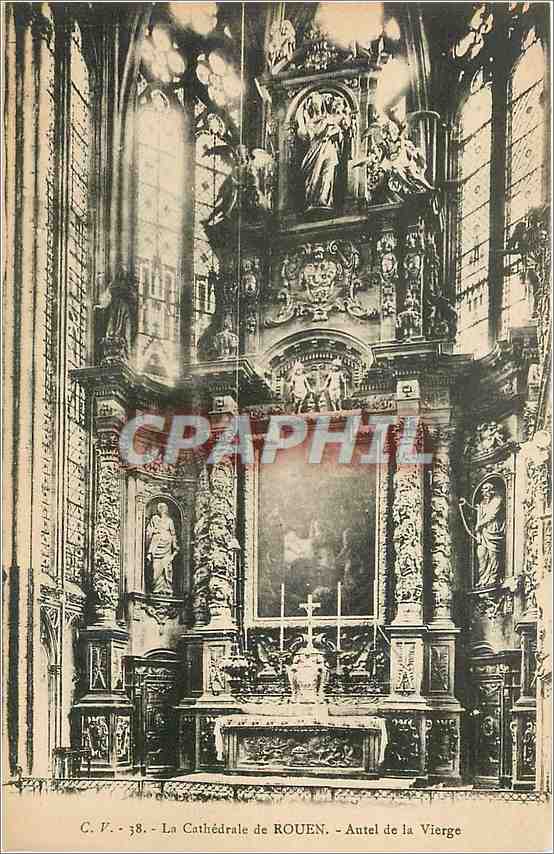 CPA La Cathedrale de Rouen Autel de la Vierge 