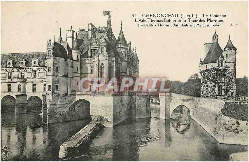 CPA Chenonceau L et L Le Chateau L'Aile Thomas Bohier et la Tour des Marques 