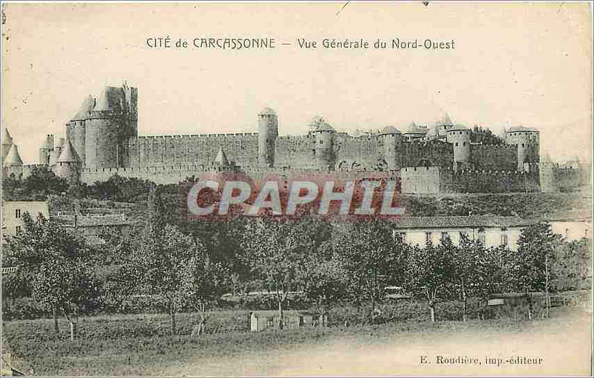 CPA Cite de Carcassonne Vue Generale du Nord Ouest 