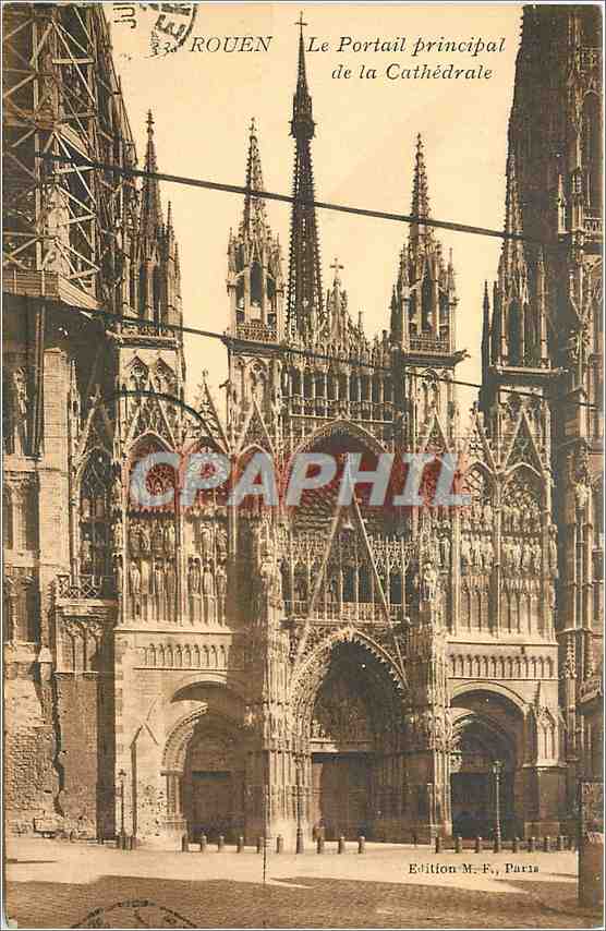 CPA Rouen Le Portail principal de la Cathedrale 
