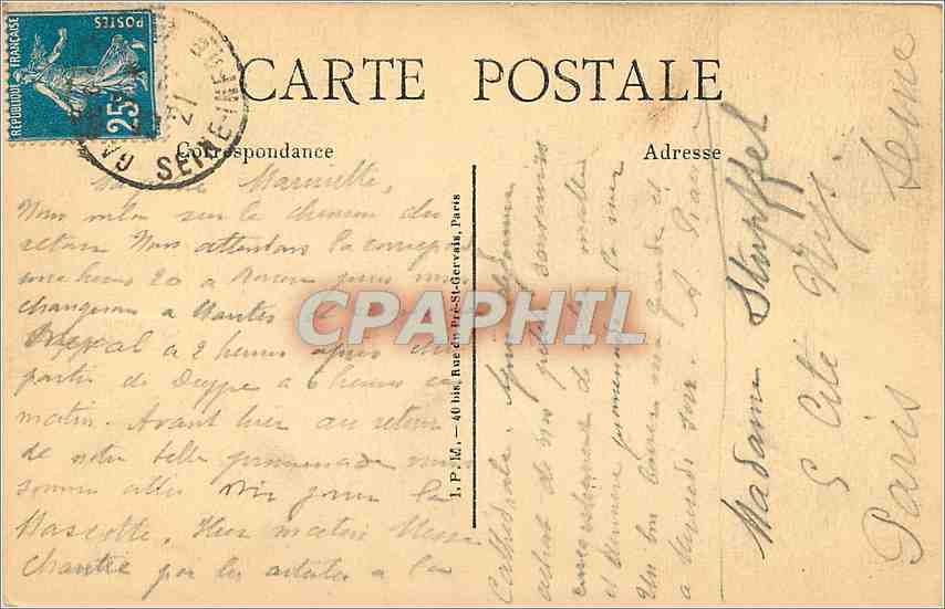 CPA Rouen Le Portail principal de la Cathedrale  — Rückseite