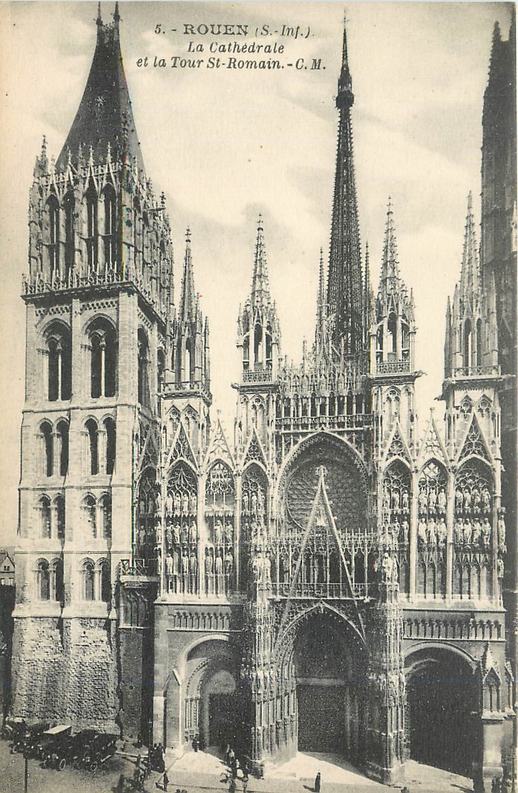 CPA Rouen S Inf La Cathedrale et la Tour St Romain 
