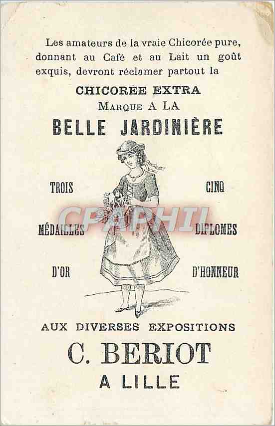 Chromo Kogge 1380 Bateau Chicoree Belle Jardiniere Beriot Lille — Rückseite