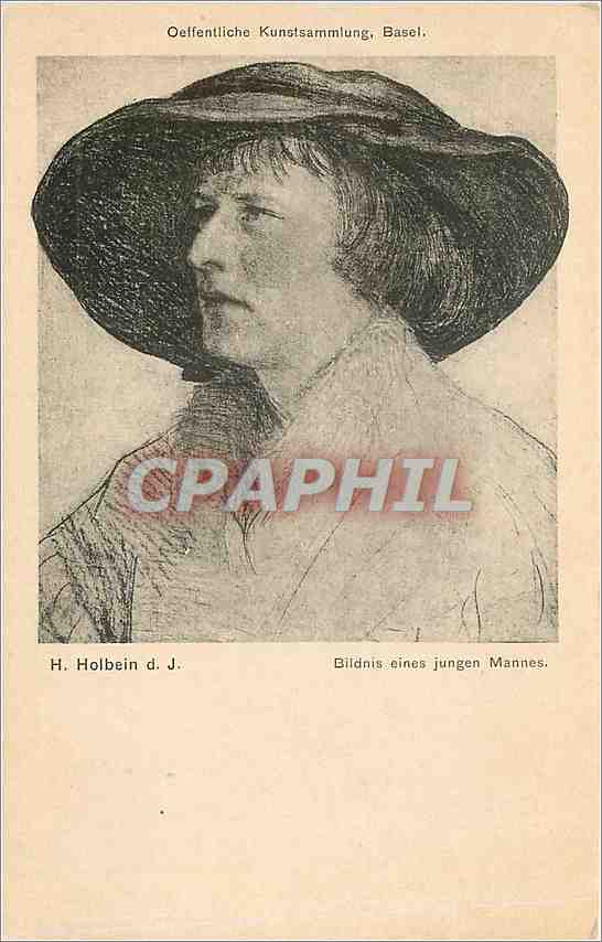 CPA Oeffentliche Kunstsammlung Basel H Holbein Bildnis eines jungen Mannes 