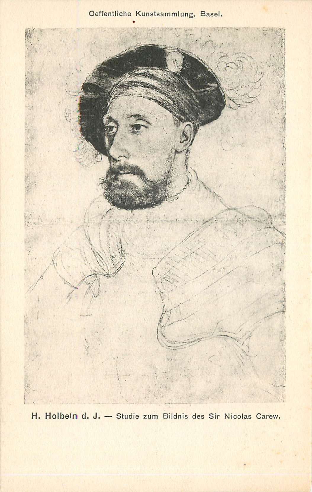 CPA Oeffentliche Kunstsammlung Basel H Holbein Studie zum  Bildnis des Sir Nicolas Carew 