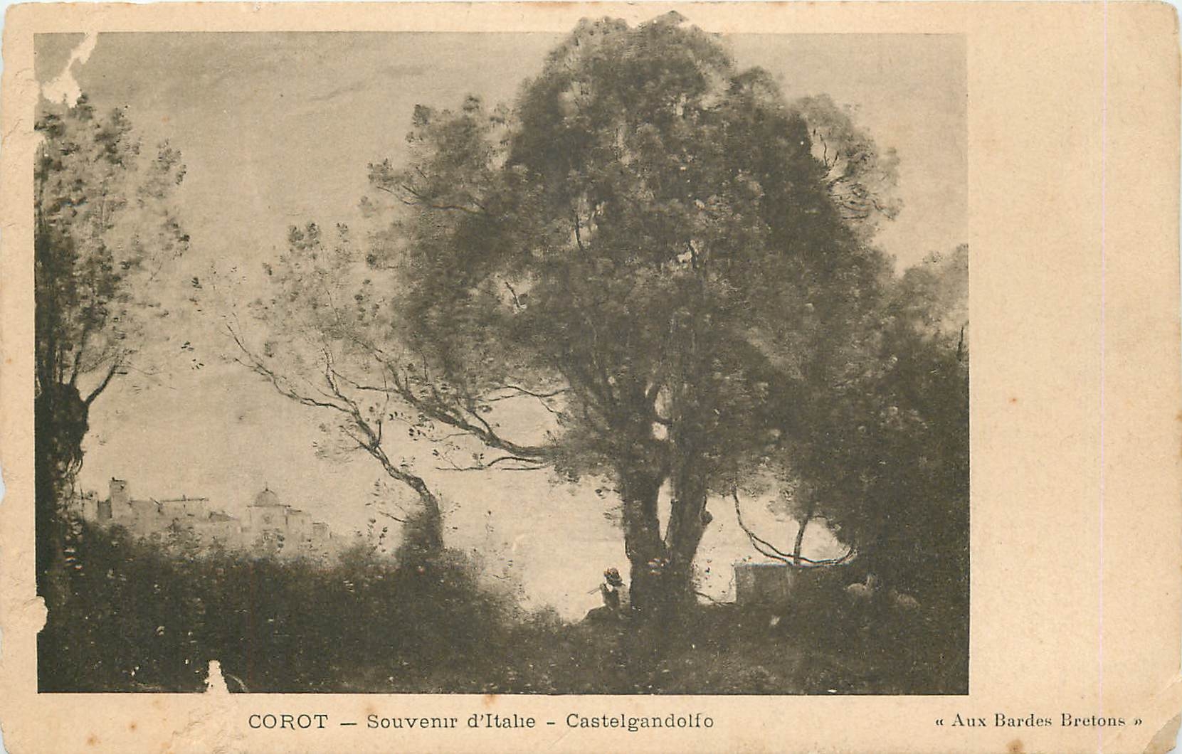 CPA Corot Souvenir d'Italie Castelgandolfo 