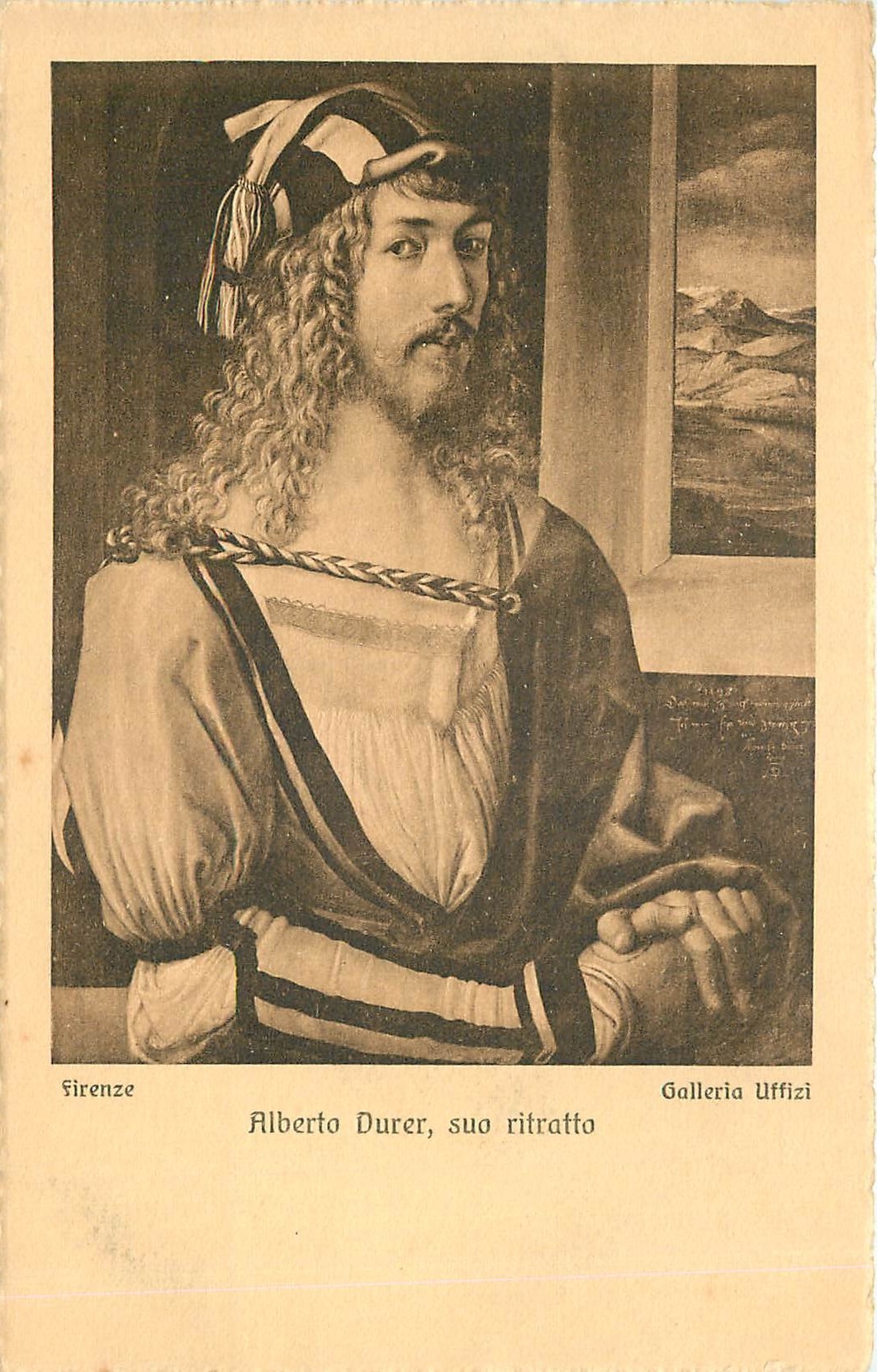 CPA Firenze Galleria Uffizi Alberta Durer ritratto 