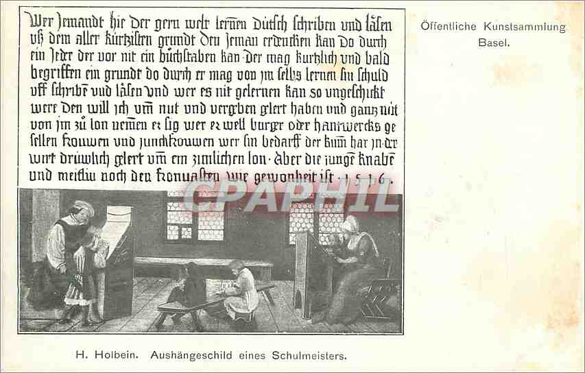 CPA Offentliche Kunstsammlung H Holbein Auschangeschild eines Schumeisters 