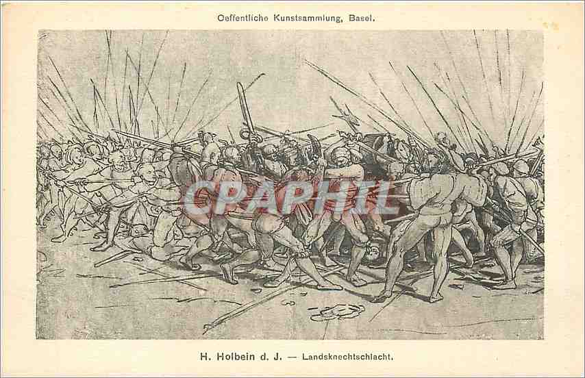 CPA Offentliche Kunstsammlung Basel H Hobein dJ Landsknechtschlacht 