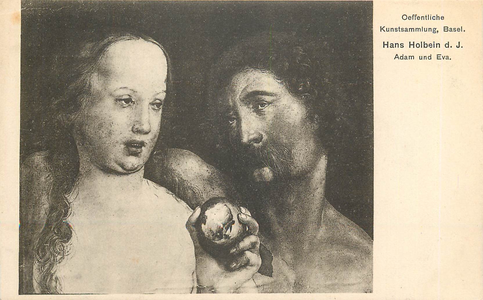 CPA Oeffentliche Kunstsammlung Basel Hans Holbein dJ Adam und Eva 