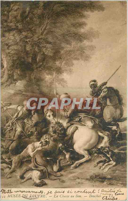 CPA Musee de Louvre La Chasse au Lion 