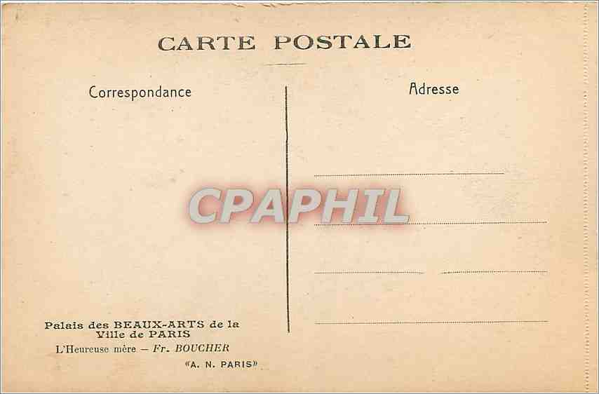 CPA Palais des Beaux Arts de la Ville de Paris  — Rückseite