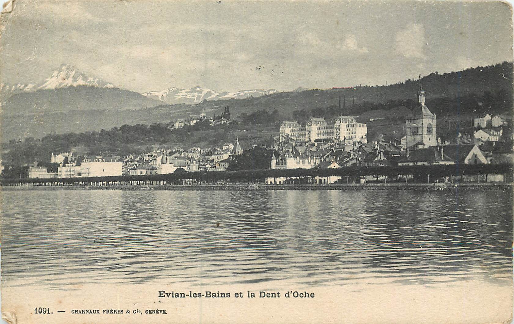 CPA Evian les Bains et la Dent d'Oche 