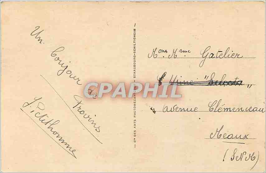 CPA Provins Le trou au Chat ainsi nomme parce qu'il a ete fait par la machine de guerre appelcee  — Rückseite