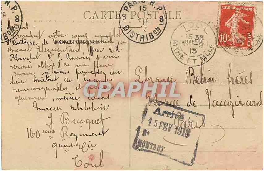 CPA Toul Pittoresque La Gare du Chemin de Fer de l'Est  — Rückseite
