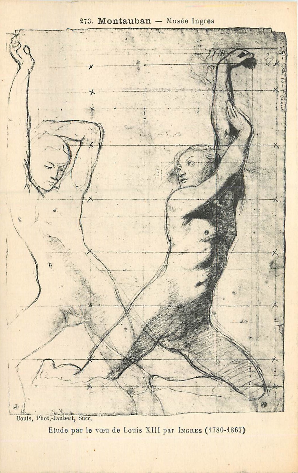 CPA Montauban Musee Ingres Etude par de voeur de Louis XIII par Ingres