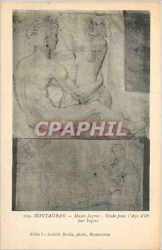 CPA Montauban Musee Ingres Etude pour l'Age d'Or par Ingres 