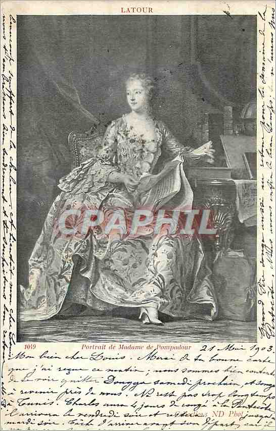 Madame de Pompadour — Portrait von Latour — Verlag ND, Nr. 1069