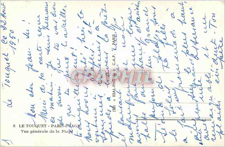 Le Touquet - Paris-Plage — Vue générale de la Plage — C.A.P. (56) — Rückseite