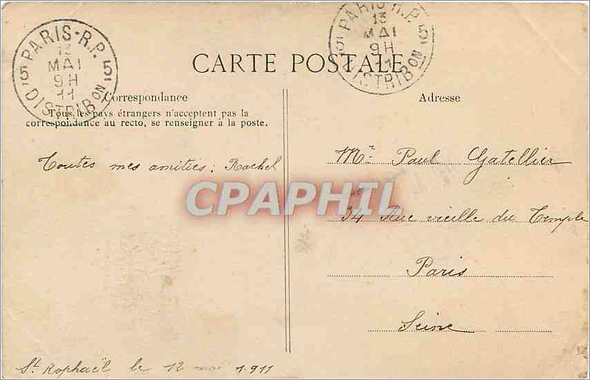 CPA Cote d'Azur Saint Raphael Le Kiosque et le Boulevard Felix Martin  — Verso