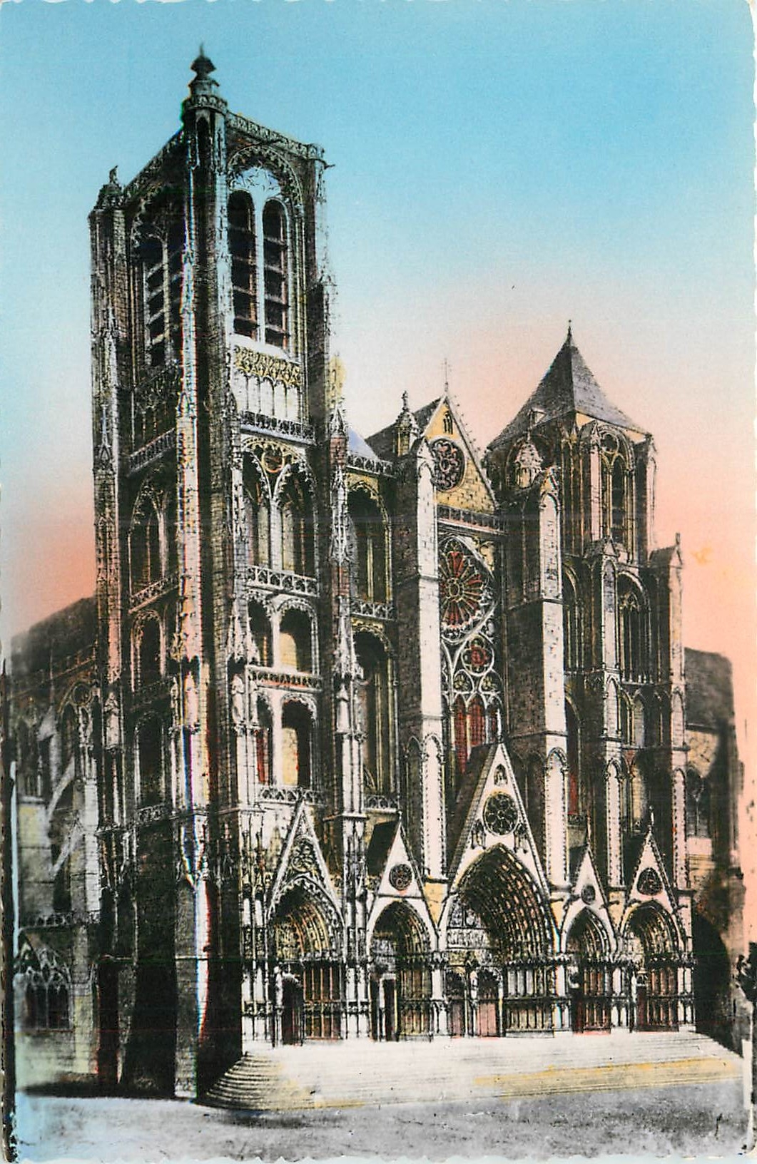 CPA Bourges Cher Facade de la Cathedrale 