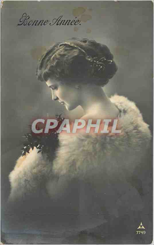 CPA Bonne Annee FEmme