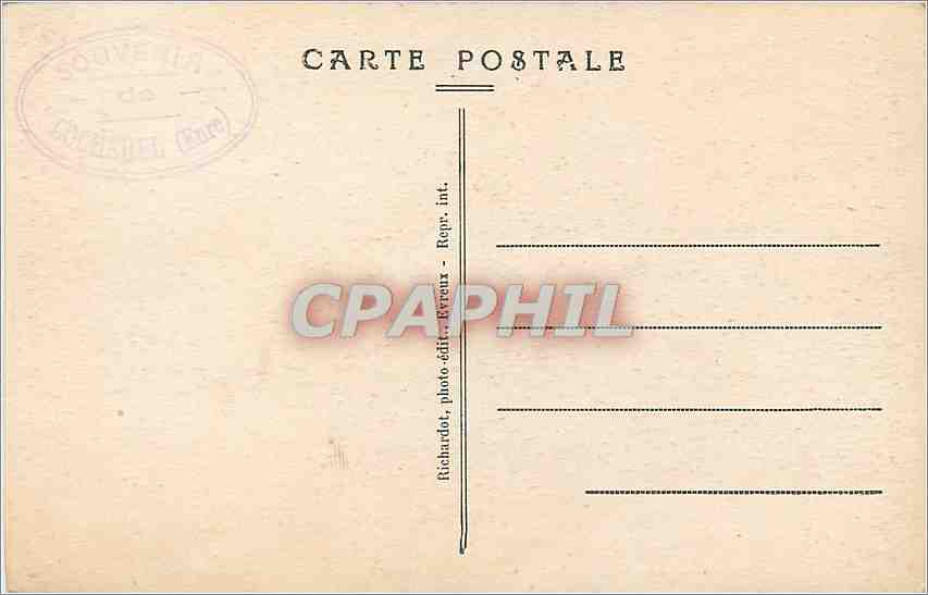 Cimetière de COCHEREL (Eure) — Stèle élevée à la mémoire du Président Briand — éditeur Richardot, n° 218 — Verso