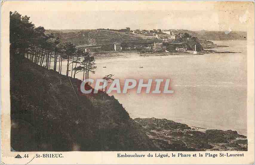 St-Brieuc — Embouchure du Légué, le Phare et la Plage St-Laurent — Édition Robert (La Bretèche)