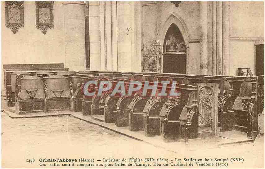 CPA Orbais de l'Abbaye Marne Interieur de l'Eglise 