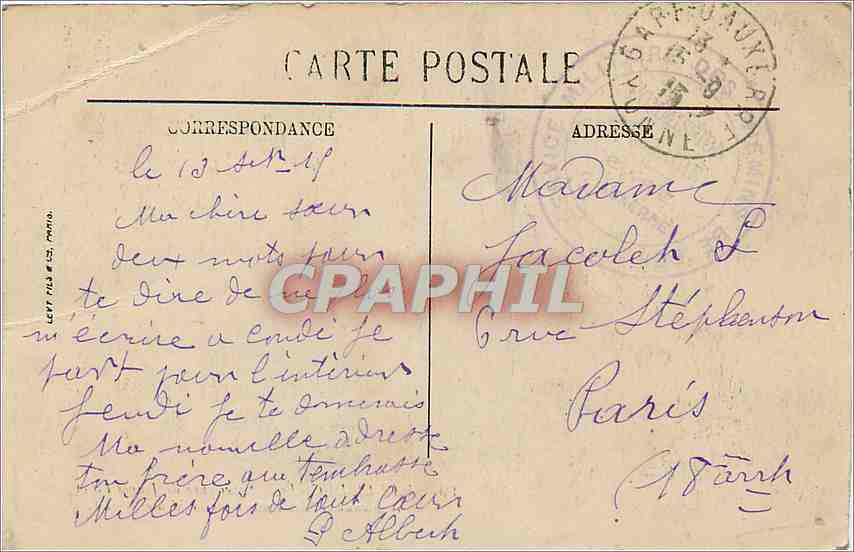 CPA Bar le Duc Ecole Superieure de Jeunes Filles et Monument des Enfants de la Meuse  — Rückseite