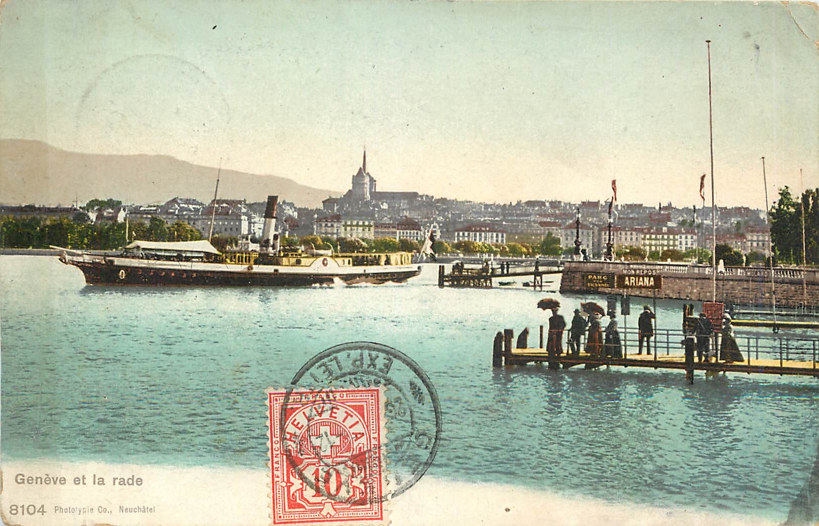 CPA Geneve et la Rade Bateau